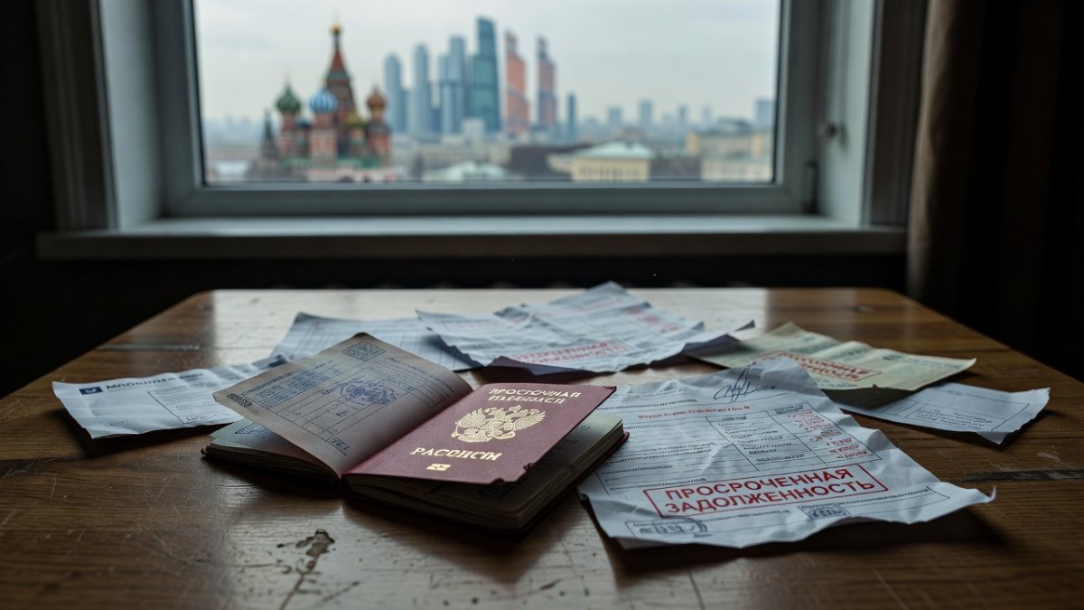 Russian passport and financial documents representing exile