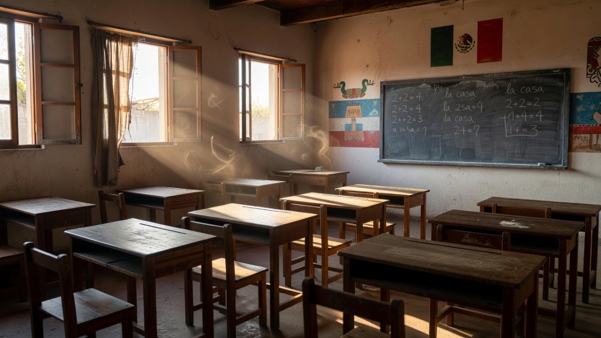 Empty classrooms in Oaxaca during CNTE strike