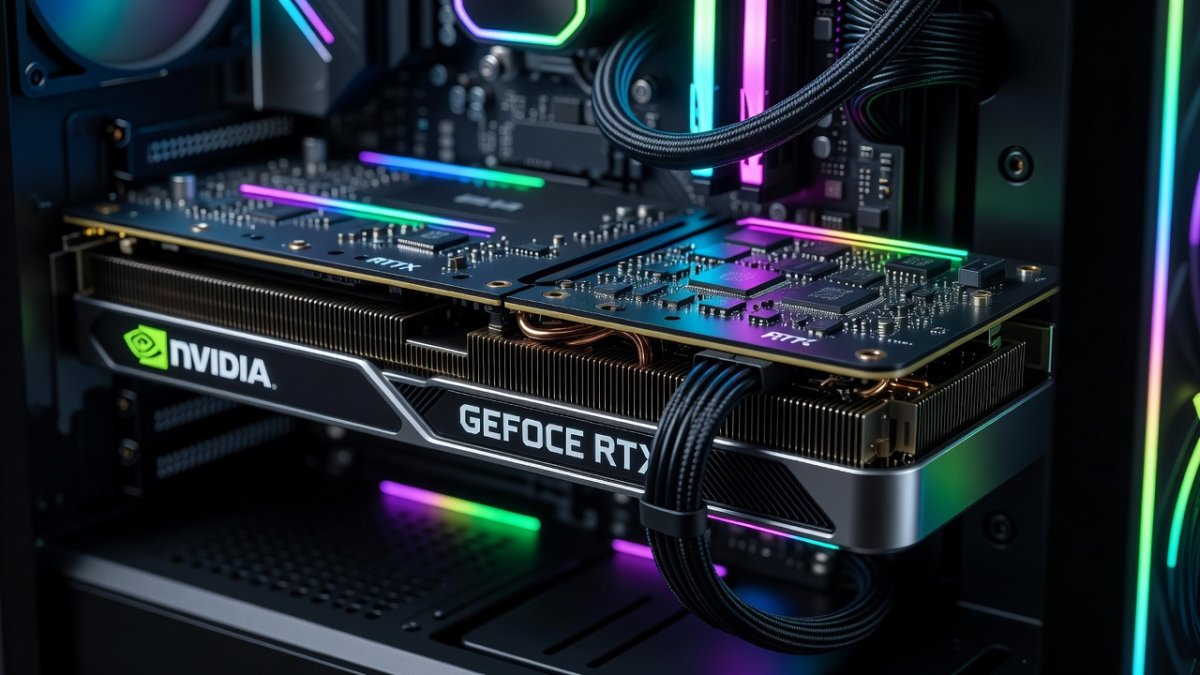 NVIDIA GPU graphics card powering local AI image generation