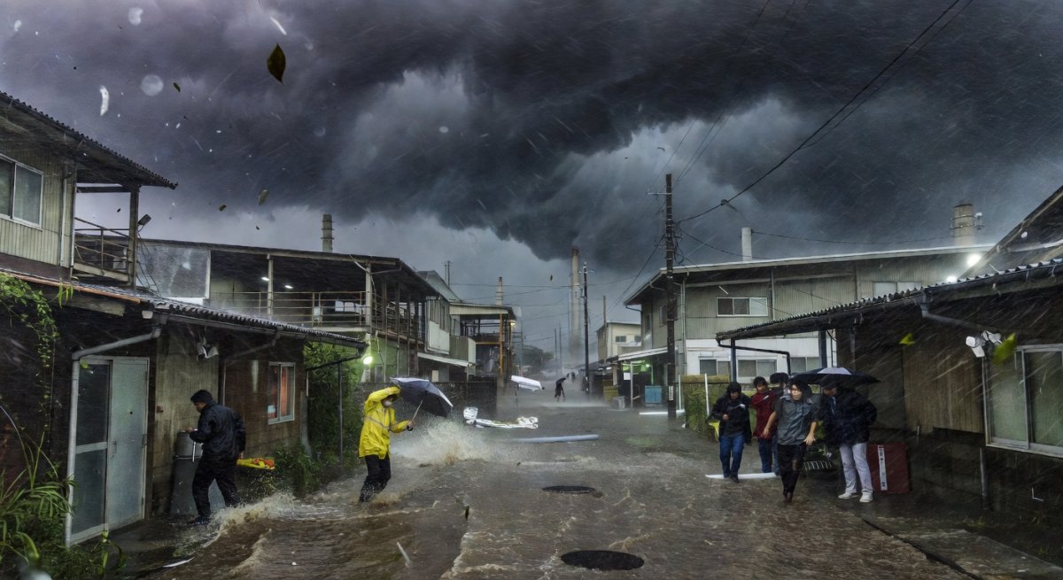 Tropical Storm Jangmi Slams Kyushu, Injures 16, Forces Toyota to Halt Production