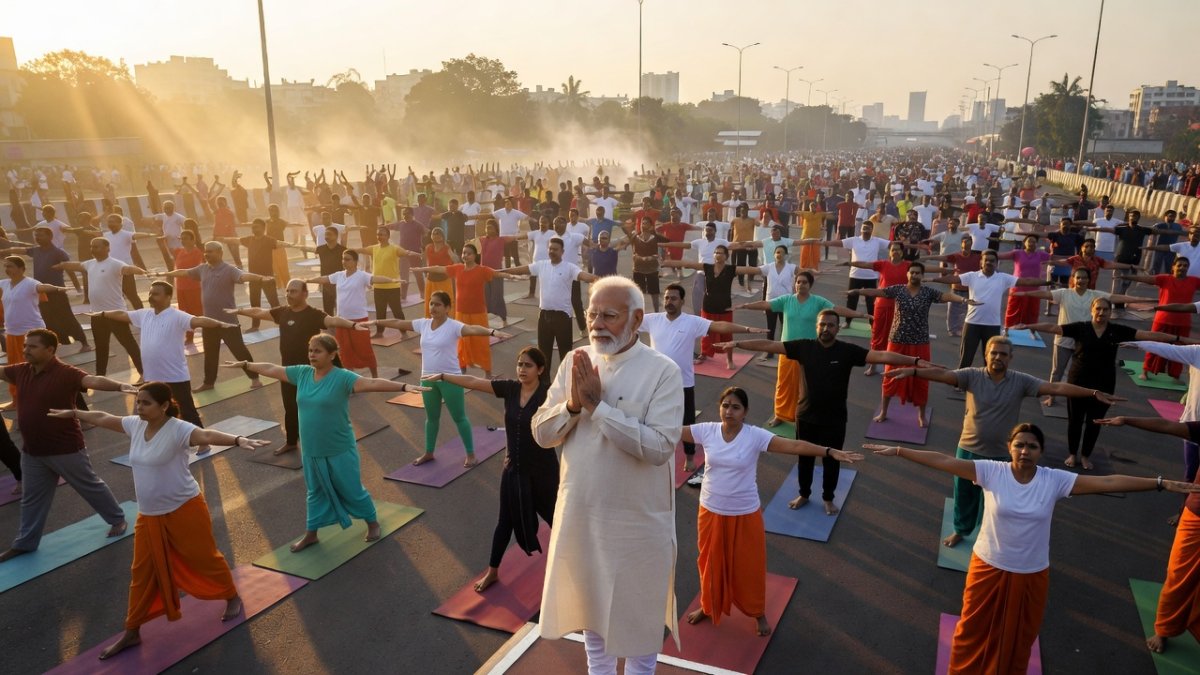 International Yoga Day 2026: PM Modi Leads 35,000 at Kolkata's Red Road, Theme 'Yoga for Healthy Ageing'
