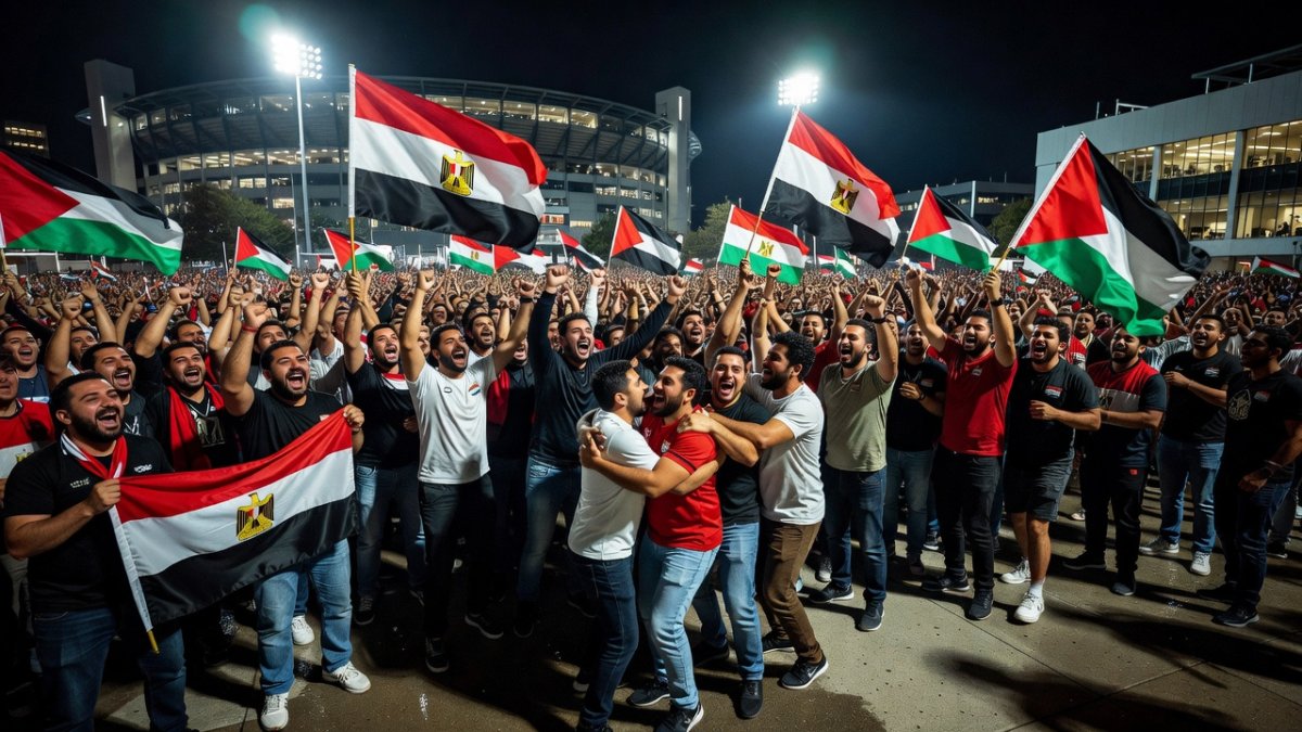 Egyptian fans celebrate historic World Cup knockout qualification outside Seattle stadium