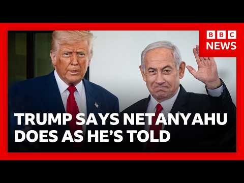 BBC News thumbnail showing Trump and Netanyahu during Iran crisis coverage