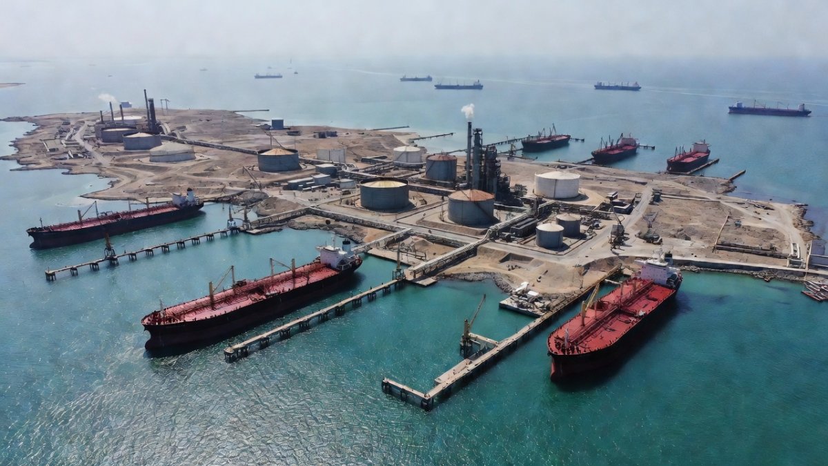 Kharg Island oil terminal in the Persian Gulf