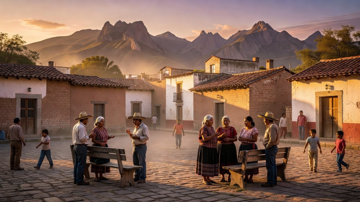 The main plaza of San Miguel Amatitlán, a Mixtec community in northern Oaxaca