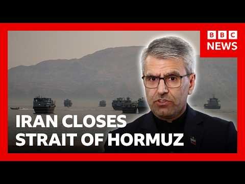 BBC News report on the Strait of Hormuz closure. The strategic waterway carries approximately 20 percent of the world's oil and liquefied natural gas.
