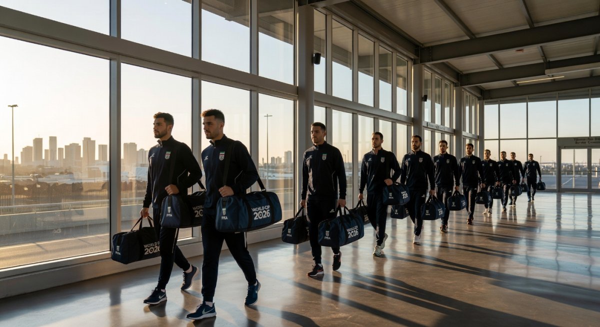 Iran's national football team at the Tijuana-San Diego border crossing ahead of World Cup 2026 matches