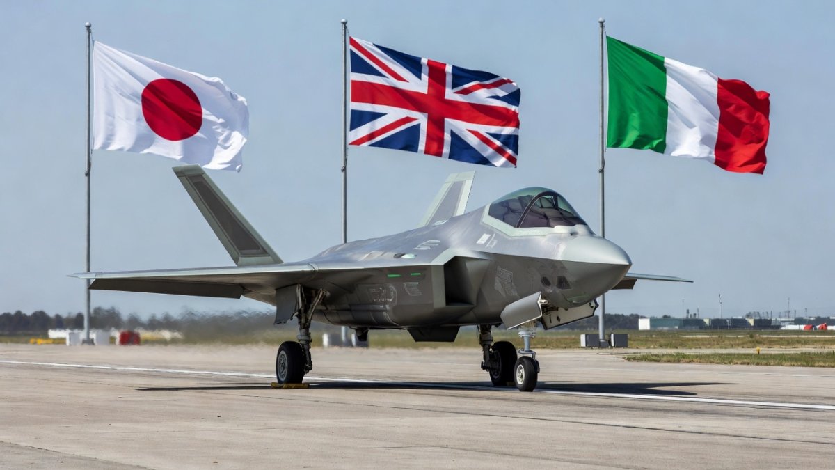 GCAP sixth-generation fighter concept on runway