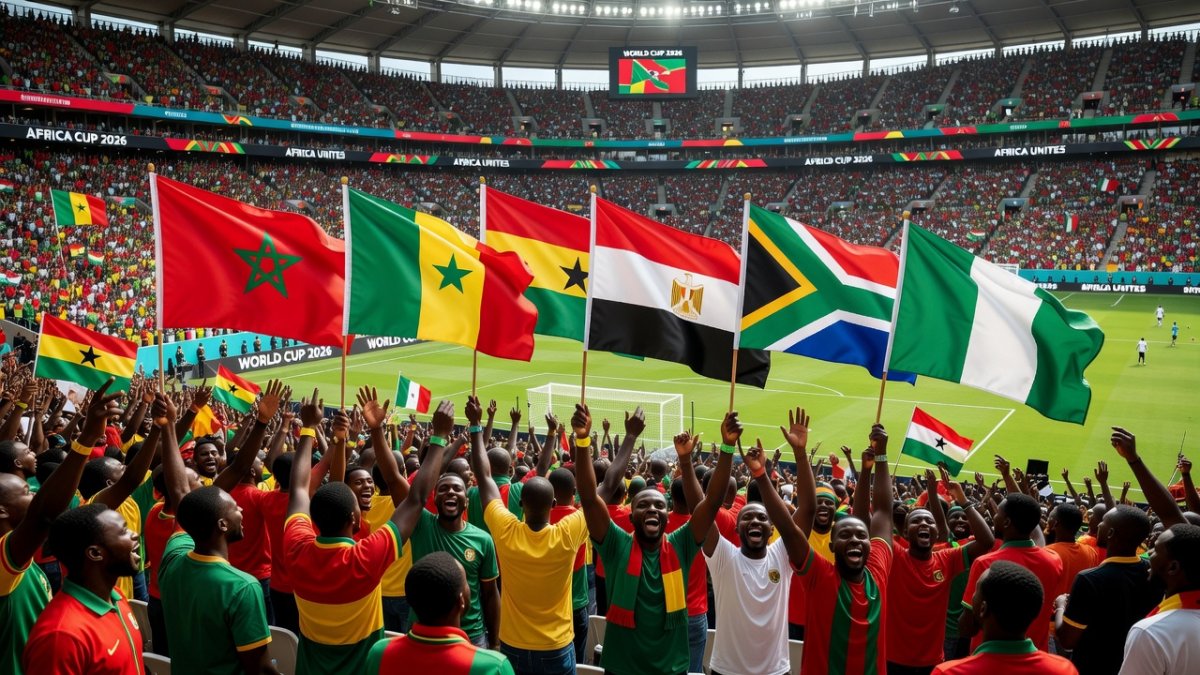 African flags representing record 10 teams at the 2026 FIFA World Cup