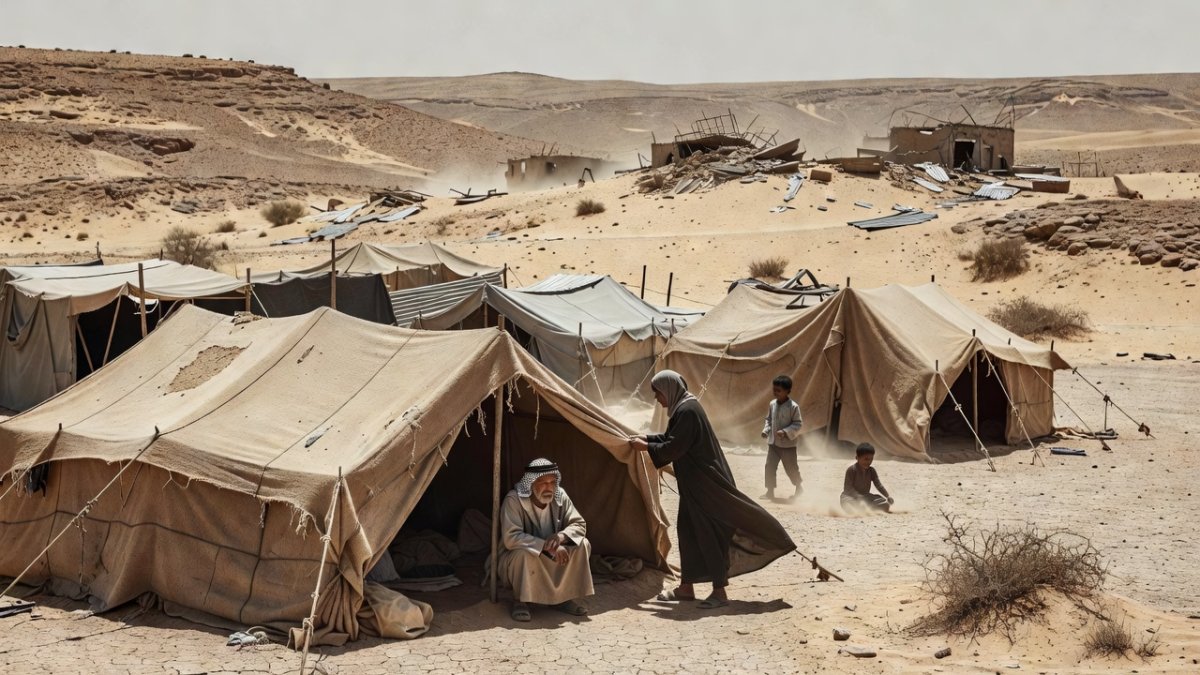 Bedouin community structures in Area C of the occupied West Bank
