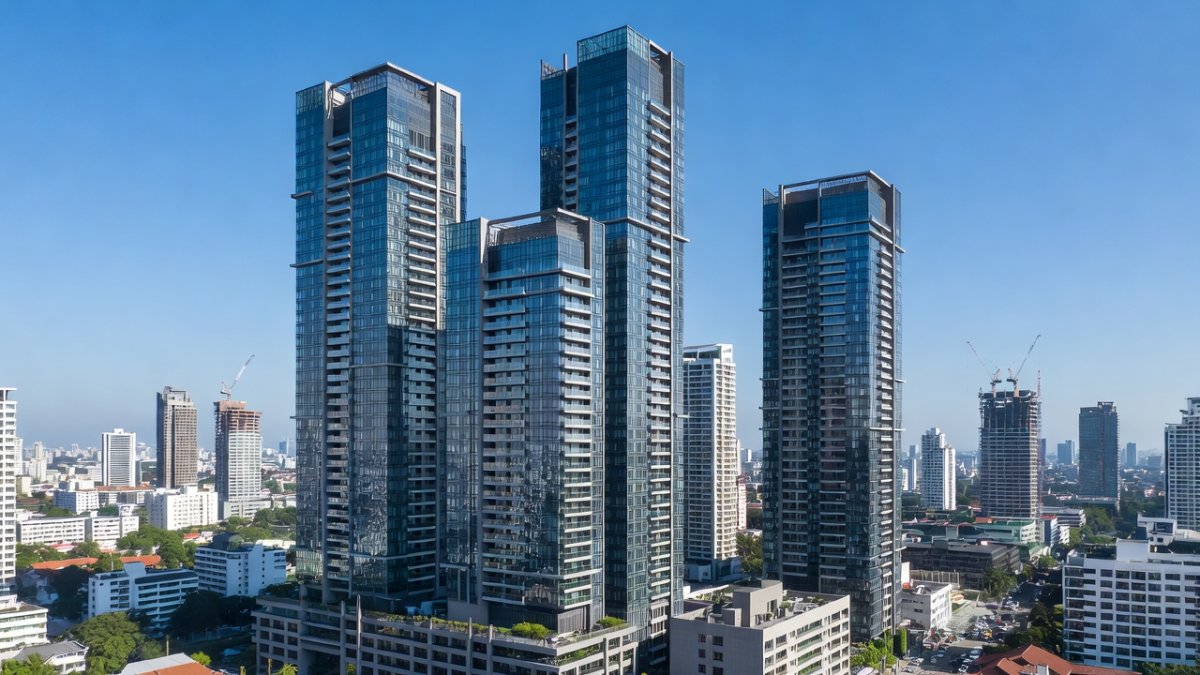 Luxury condominium buildings in Bangkok's Sukhumvit area, where foreign property investment has been strong