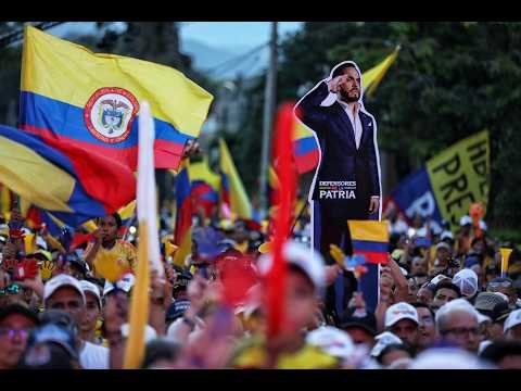 DW News YouTube thumbnail showing Colombia election coverage