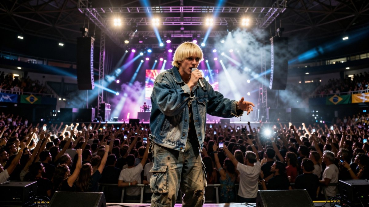 Oliver Tree performing during his world tour, which included a São Paulo show days before the crash