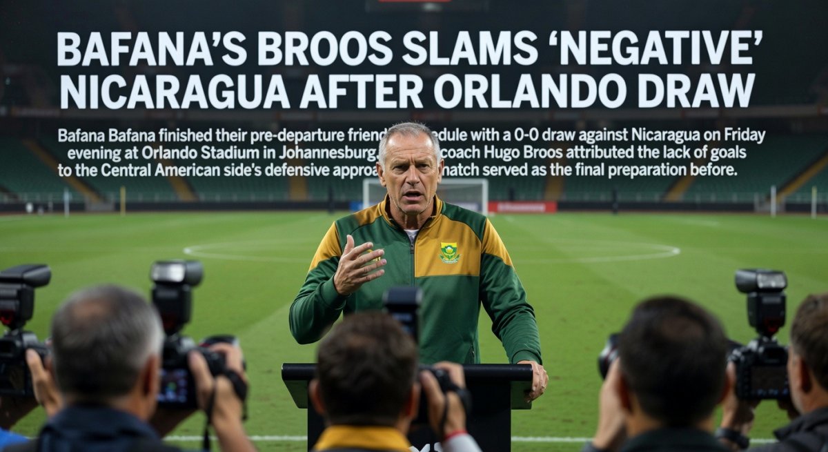 Bafana’s Broos slams ‘negative’ Nicaragua after Orlando draw