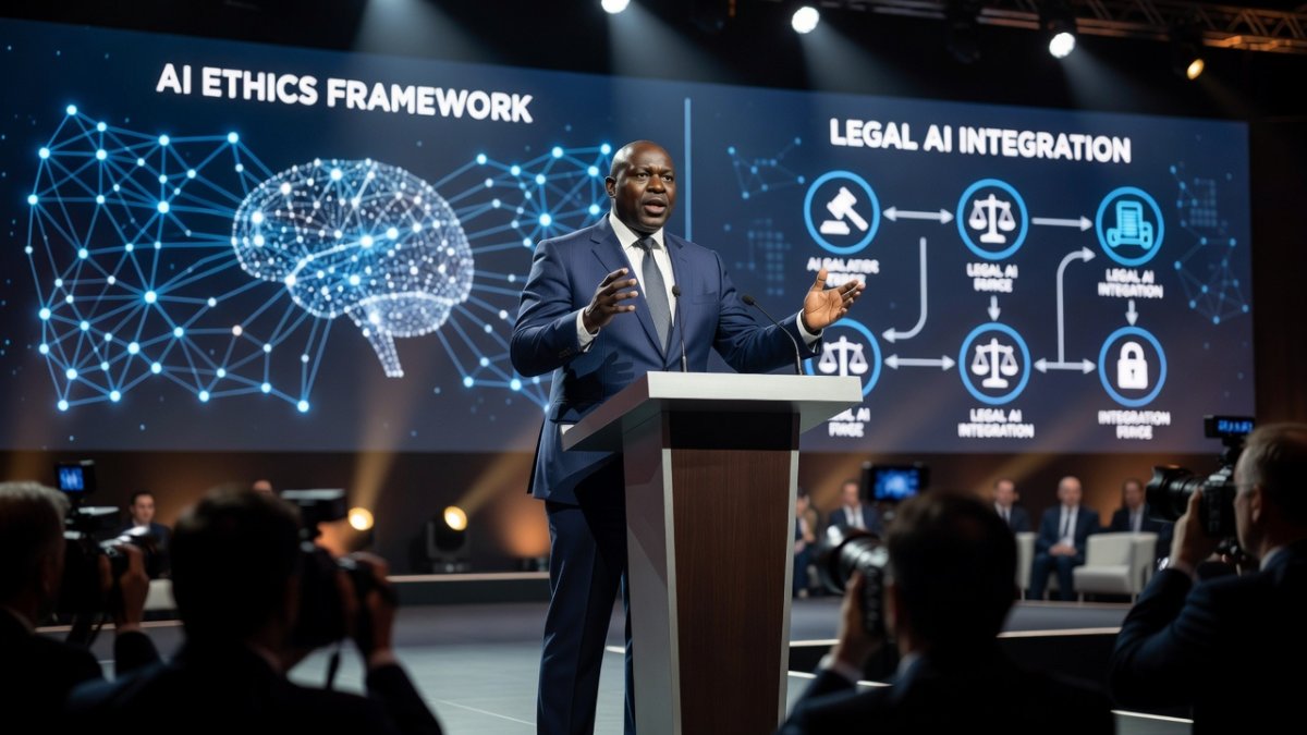 David Lammy Justice Secretary speaking at London Tech Week technology conference