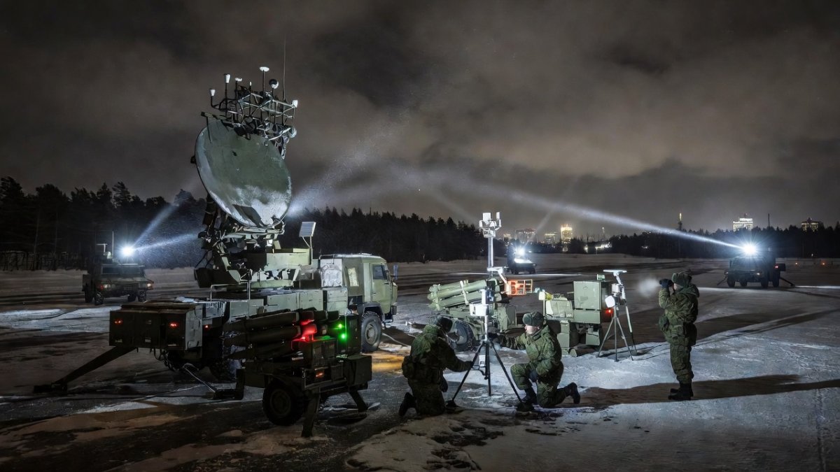 Russian air defense systems at a military installation