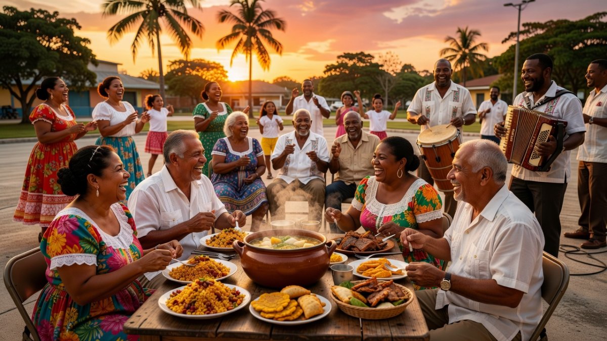 Community members gathered at a cultural event celebrating Hispanic Caribbean heritage