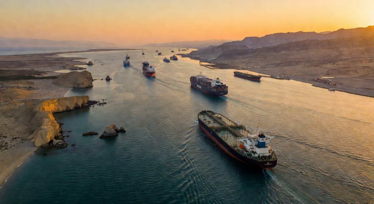 View of the Strait of Hormuz coastline near Omani ports