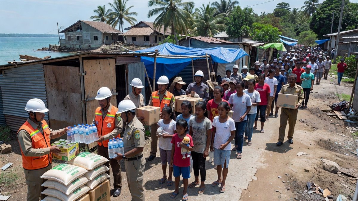 ACT-CIS Rep. Erwin Tulfo speaking with residents in quake-affected Glan