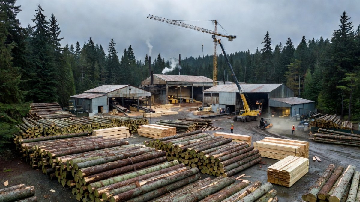Softwood lumber mill in British Columbia affected by ongoing US softwood tariffs