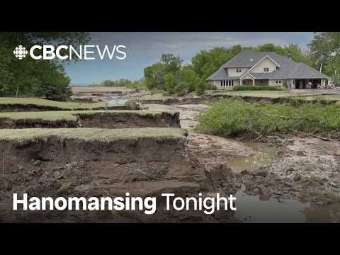 CBC News Hanomansing Tonight report on Minitonas flooding recovery featuring farmer Ian McKay and firefighter Mark McKay.