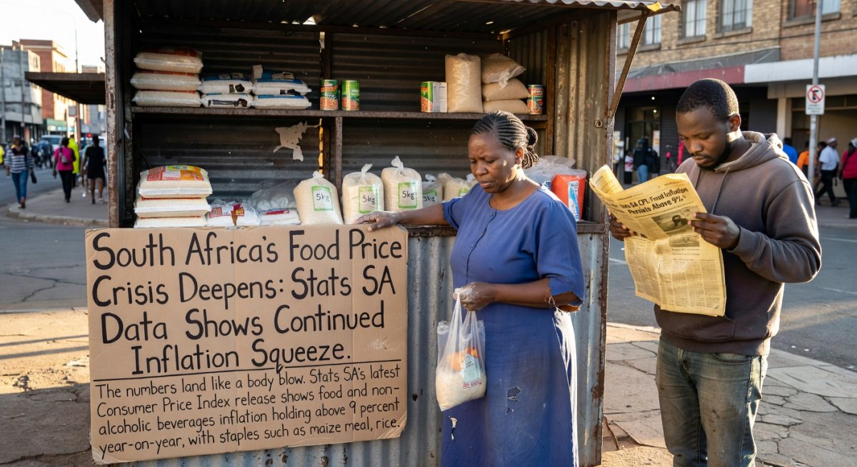 South Africa's Food Price Crisis Deepens: Stats SA Data Shows Continued Inflation Squeeze