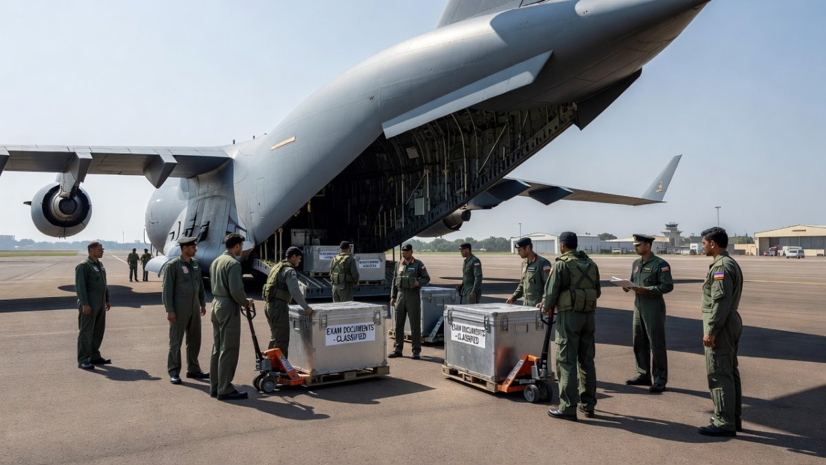 Indian Air Force transporting NEET question papers
