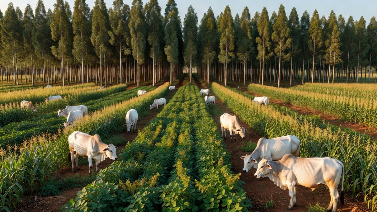 Integrated crop-livestock-forestry system in the Brazilian Cerrado with eucalyptus trees and cattle grazing
