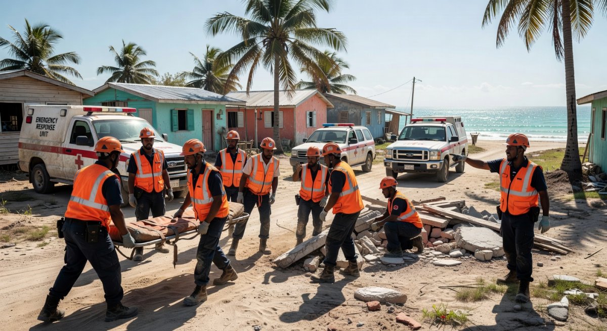 Caribbean emergency response team training in coastal community