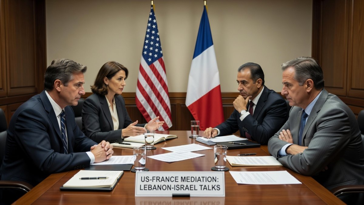 US and French diplomats mediating between Israeli and Lebanese officials