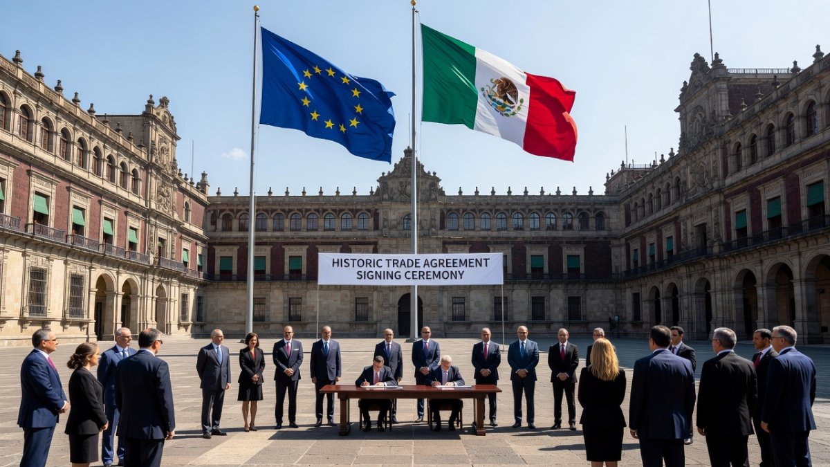 EU-Mexico Deal Signed at Palacio Nacional Diversifies Trade