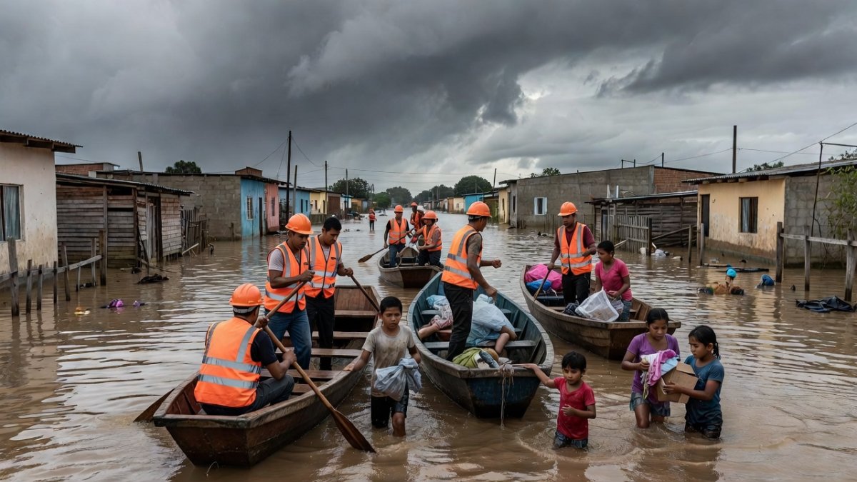 Rescue operations in flooded Córdoba, Colombia