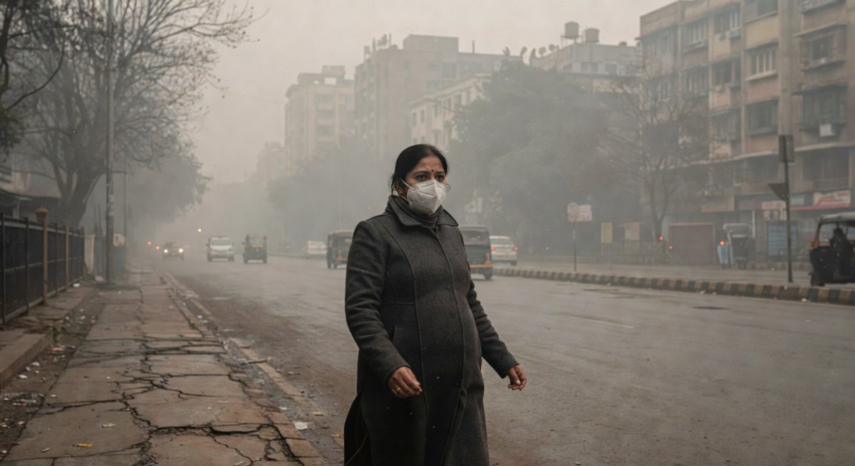 Delhi winter smog with AQI readings above 500
