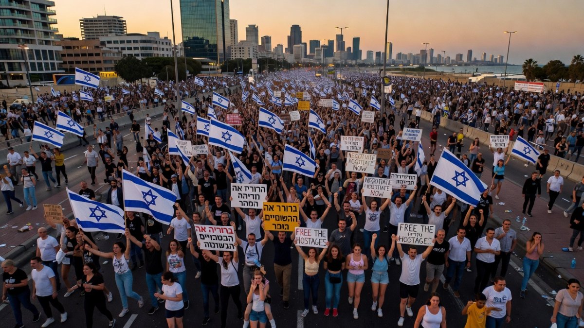 Protesters gather in Tel Aviv demanding hostage release