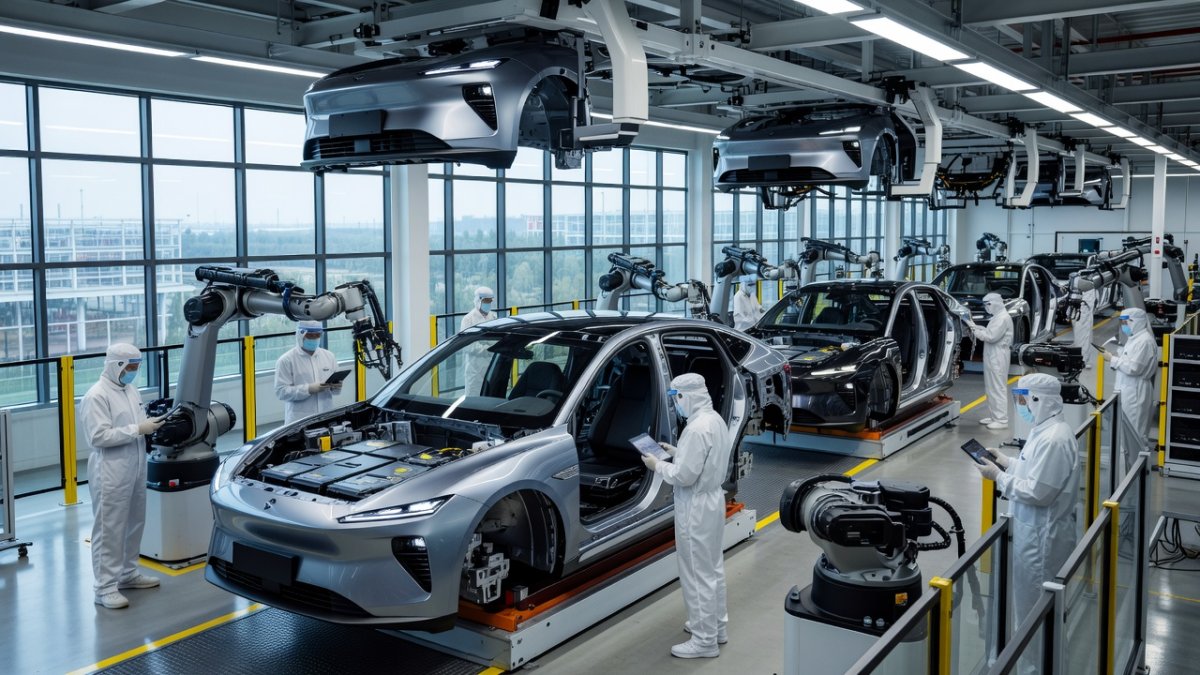 Electric vehicle manufacturing and battery production facilities in Anhui Province