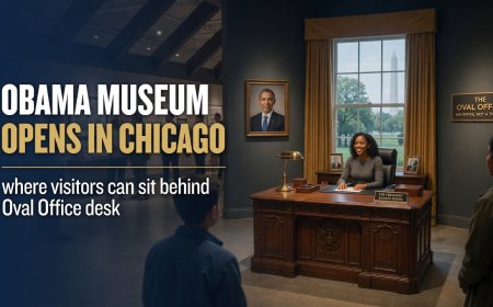 Obama Museum Opens in Chicago: Sit Behind the Real Oval Office Desk