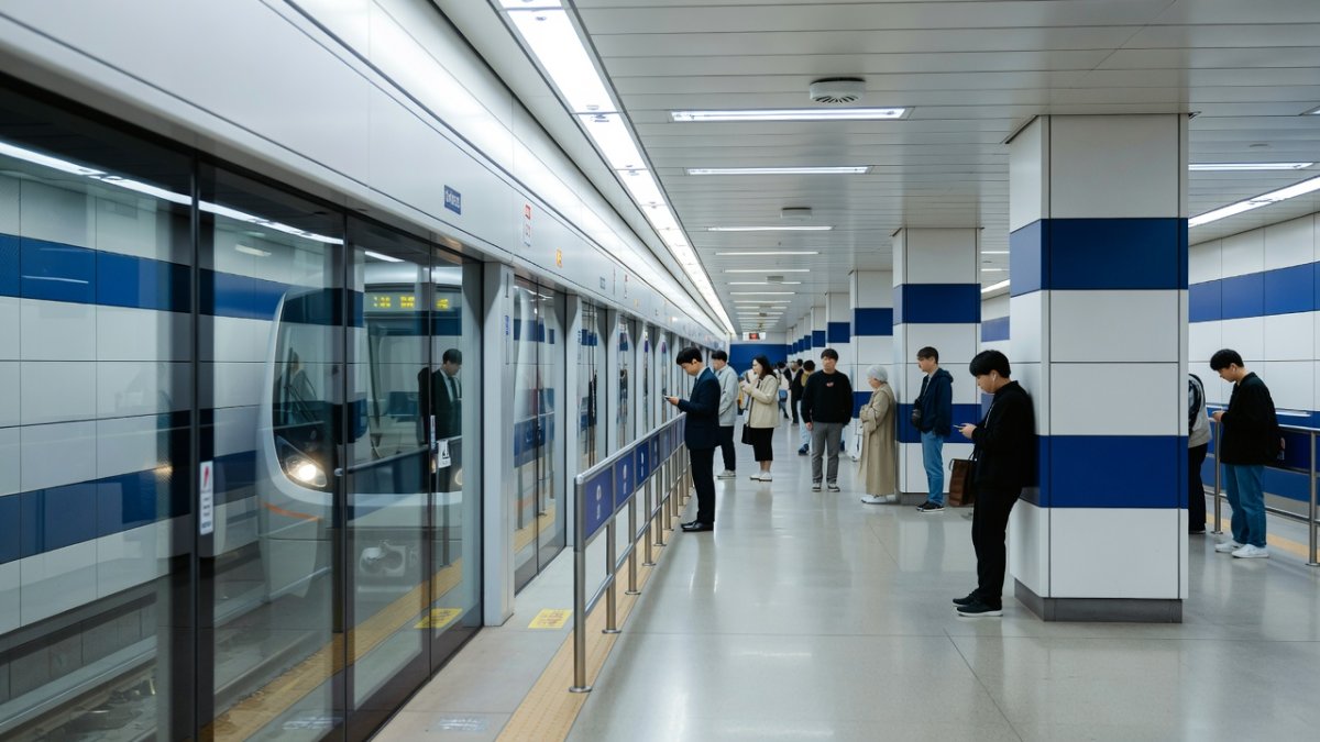 Seoul subway platform screen doors