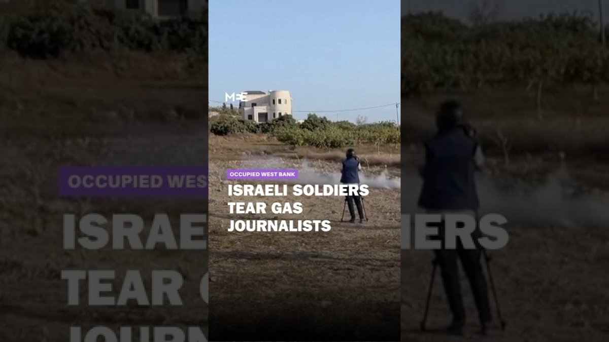 Israeli forces tear gas Palestinians and journalists in the occupied West Bank