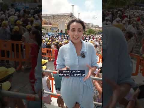 YouTube thumbnail of Pope Leo XIV visiting Lampedusa migrant hotspot