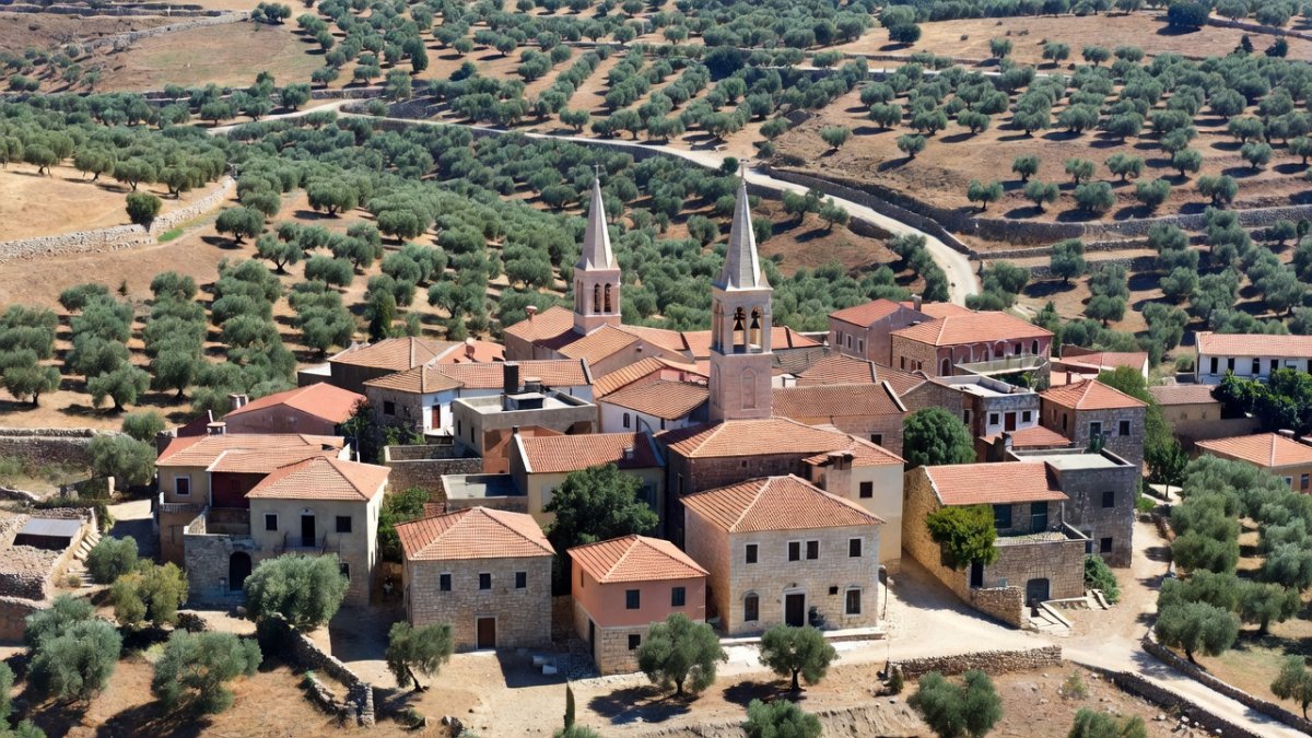 Olive groves and rural landscape in southern Lebanon, where Christian farming communities have faced displacement and destruction