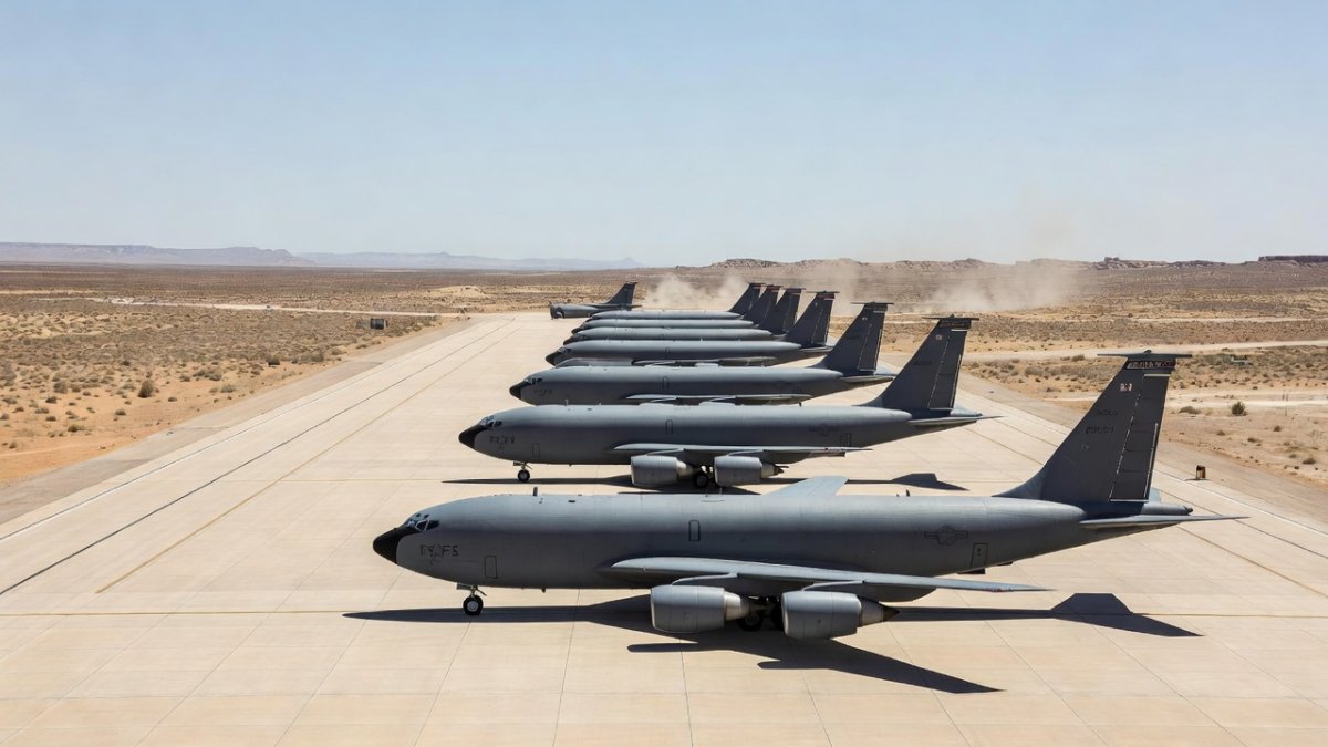 US Air Force KC-135 aerial refueling aircraft at Ben Gurion Airport