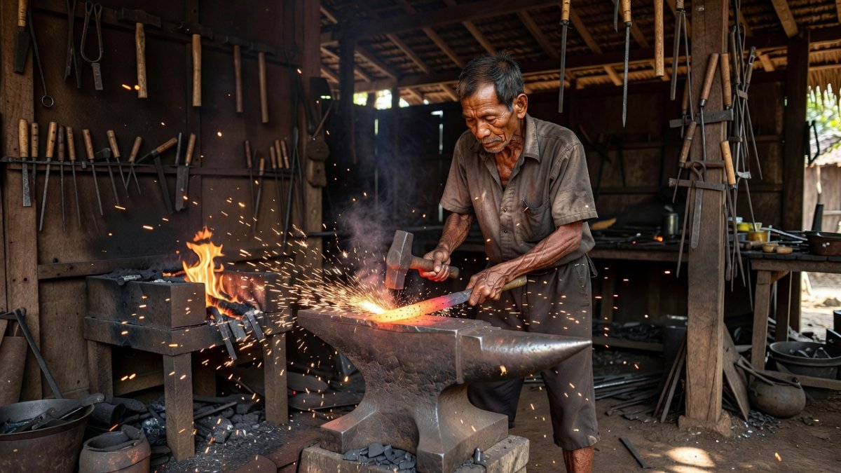 Ageing Blacksmith in Nonthaburi Preserves Knife-Making Heritage
