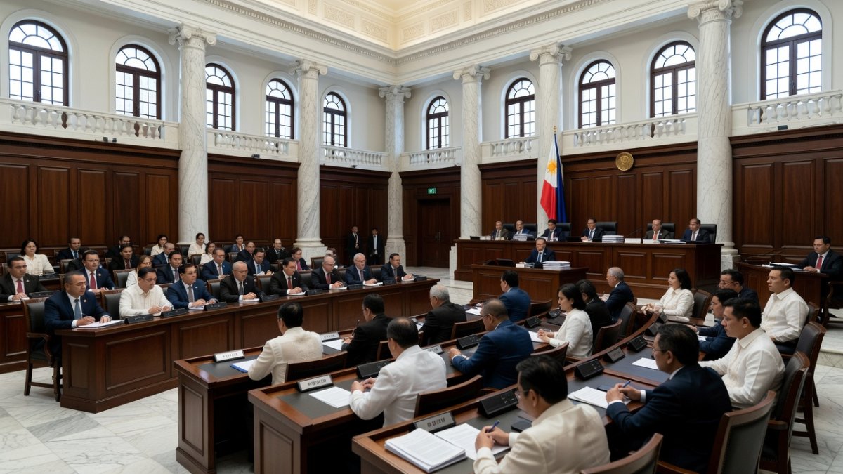 The Philippine Senate chamber where the impeachment trial is being held
