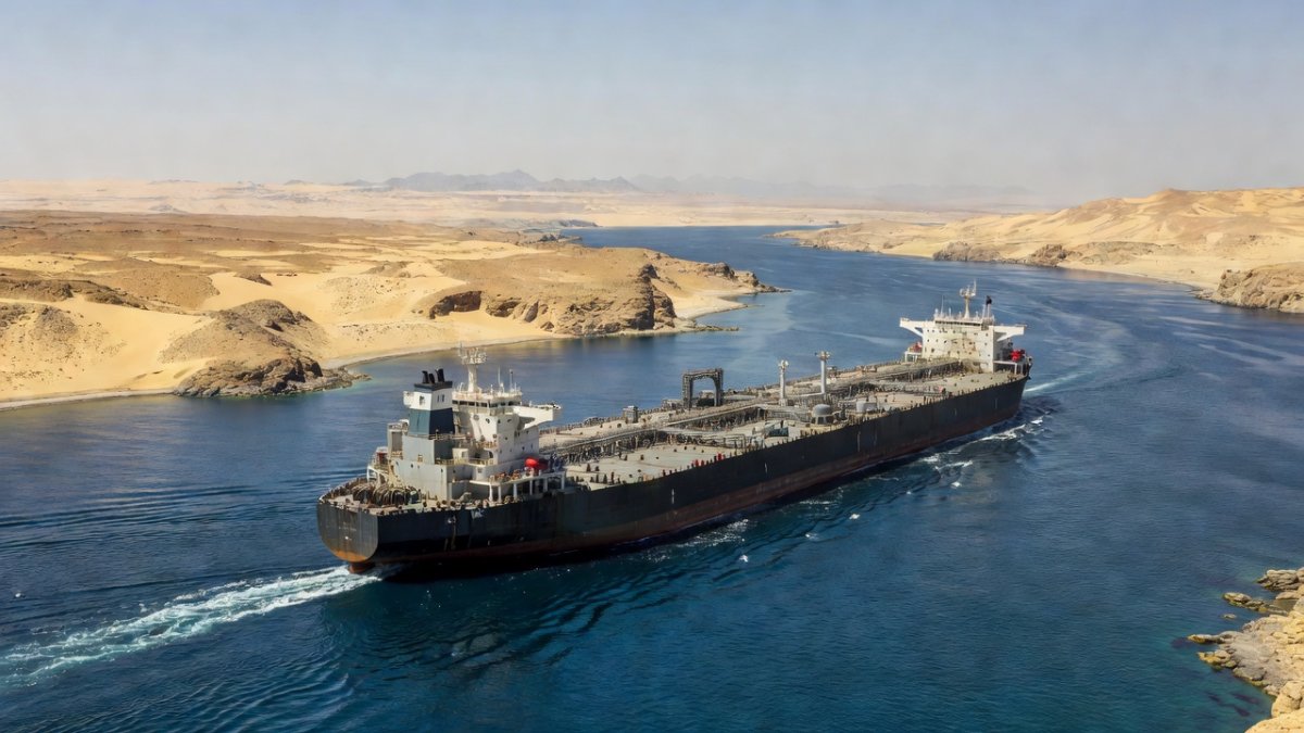 Cargo ship in the Strait of Hormuz