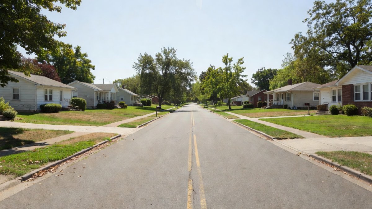 American suburban neighborhood affected by housing crisis