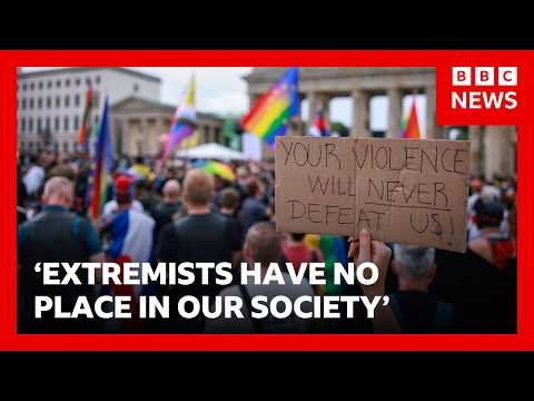 BBC News thumbnail - Berlin Pride attack scene