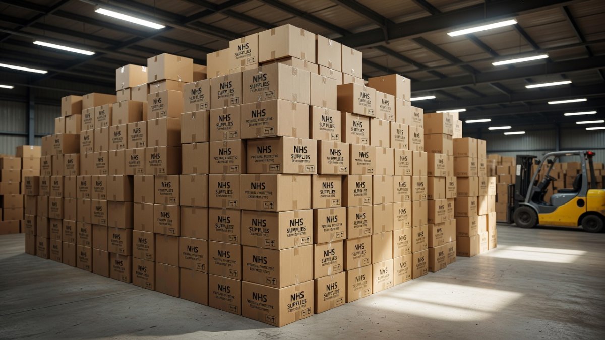 Warehouse full of unused PPE stockpiled during the pandemic