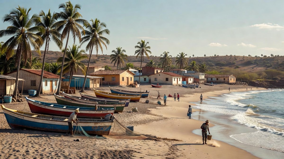 Fishing boats on the beach near Punta de Mita, Nayarit