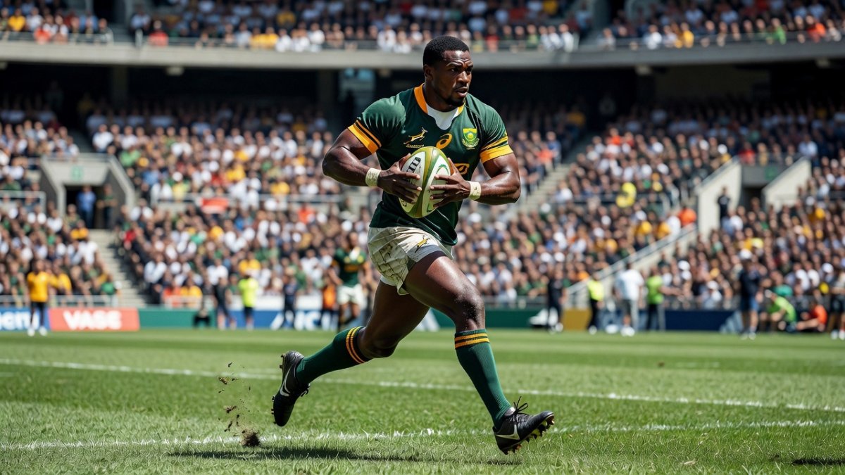 Cheslin Kolbe in action during his 50th Test at Ellis Park