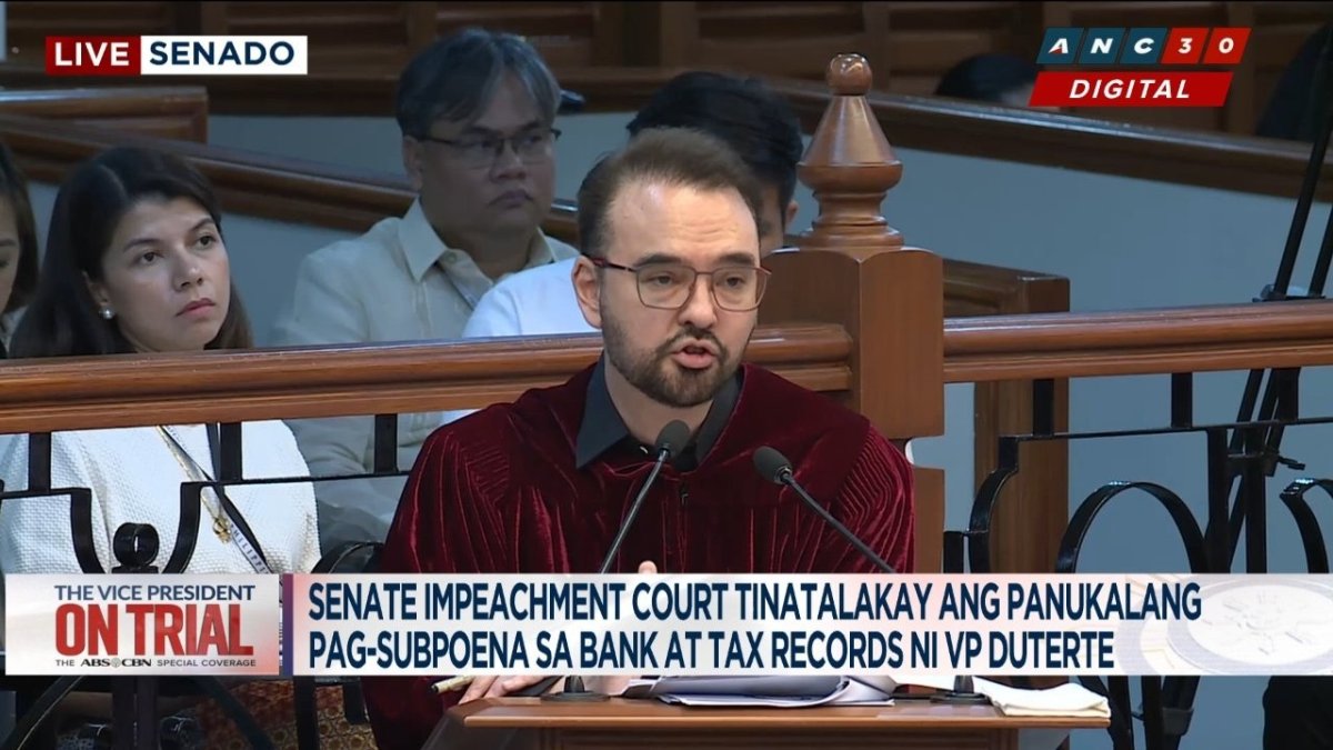 Senate impeachment court session at the Philippine Senate building in Pasay City